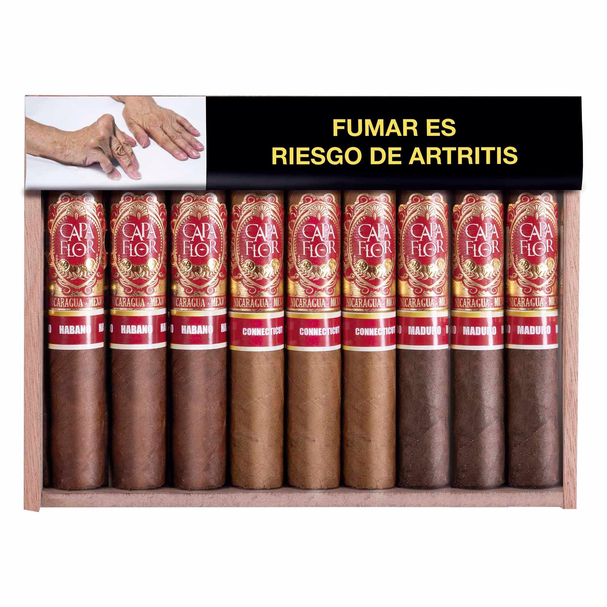 CAPA FLOR ROBUSTO SAMPLER PREMIUM RESPALDO CON 9 PUROS
