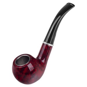 PIPA CURVA DE RESINA COLOR CAOBA