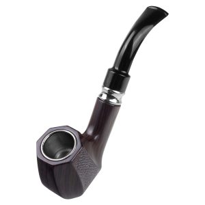 PIPA CURVA DE RESINA COLOR CHOCOLATE FORMA OCTAGONAL