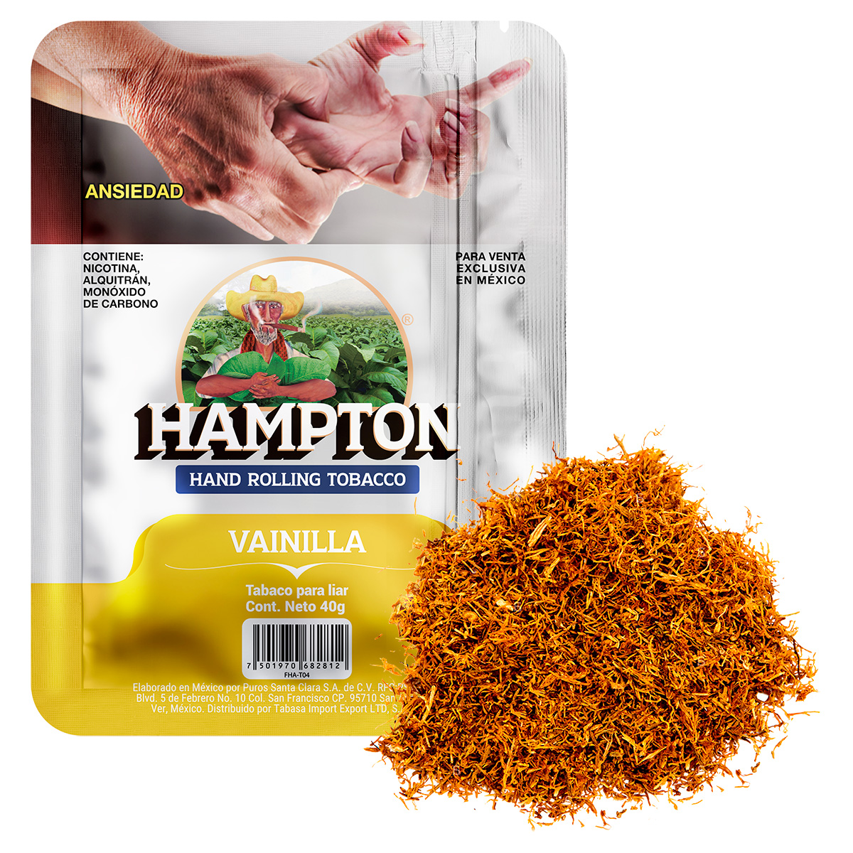 TABACO PICADO HAMPTON VAINILLA 40GRAMOS