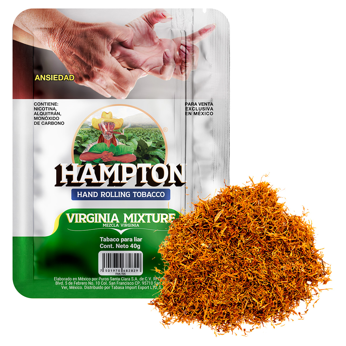 TABACO PICADO HAMPTON VIRGINIA BLEND 40 GRAMOS