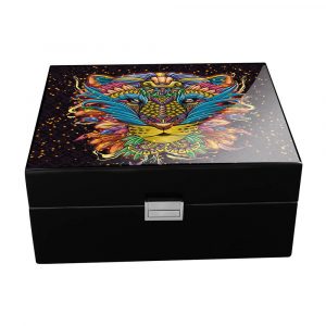 HUMIDOR PARK LANE TALENTOS MEXICANOS NEGRO LITOGRAFIA JAGUAR