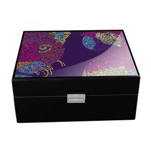 HUMIDOR PARK LANE TALENTOS MEXICANOS NEGRO LITOGRAFIA RECUERDAME