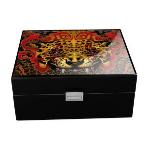 HUMIDOR PARK LANE TALENTOS MEXICANOS NEGRO LITOGRAFIA GUARDIAN DE LOS TEMPLOS