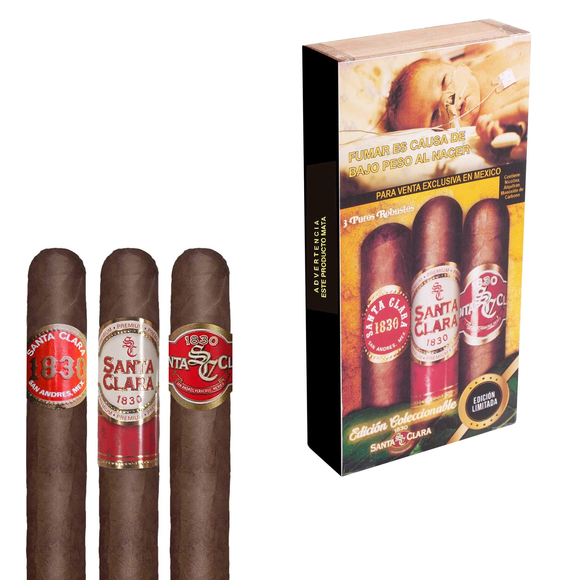 SANTA CLARA 1830 ROBUSTO RESPALDO CON 3 PUROS - EDICION COLECCIONISTAS