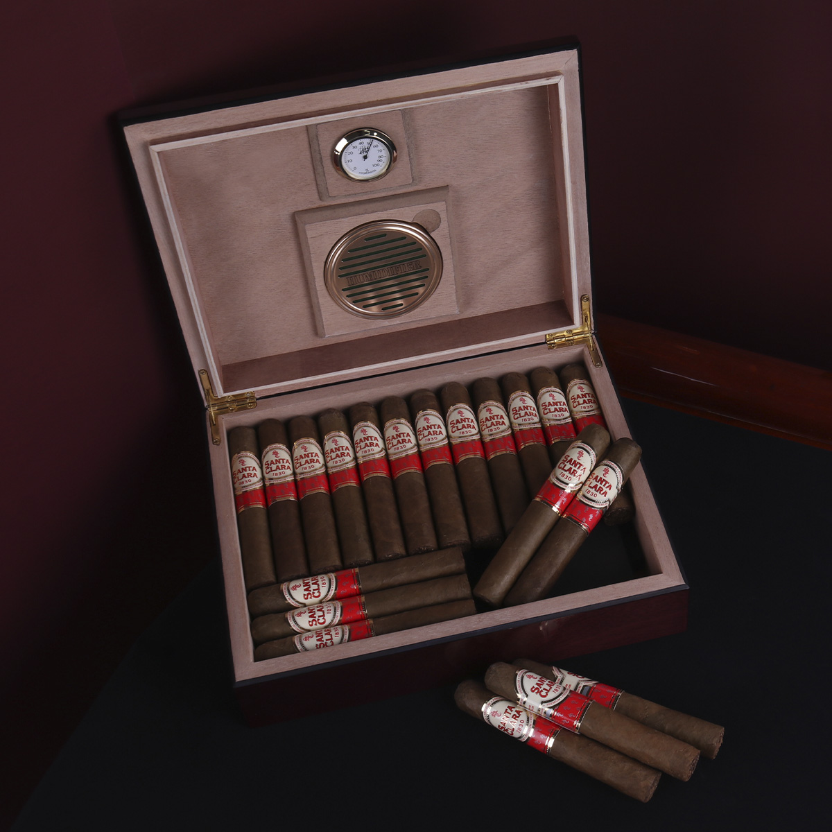 HUMIDOR JUNIOR PARA 24 PUROS EN COLOR CAOBA INGLESA - Image 2