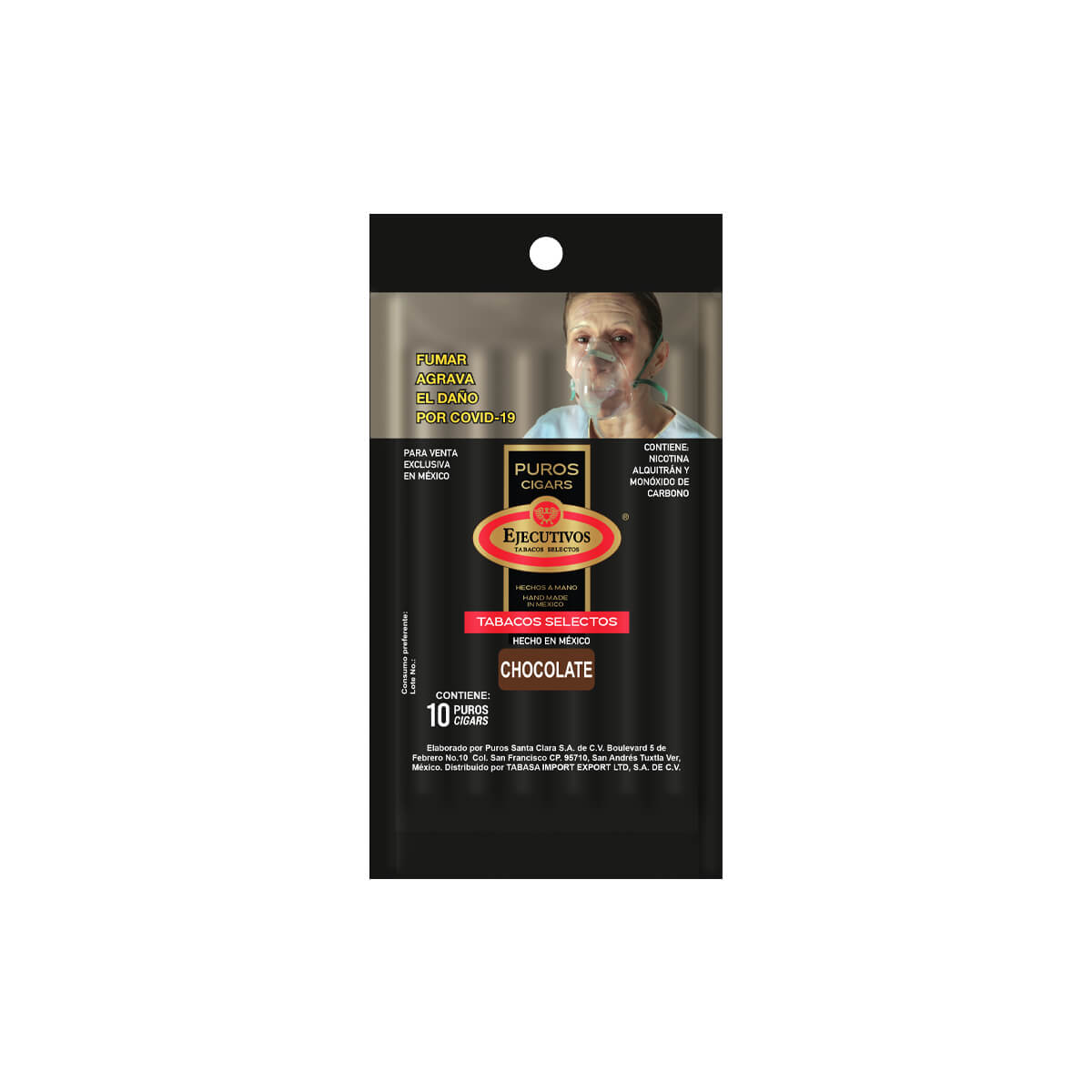 EJECUTIVOS NO. 7 CHOCOLATE HUMIDIBAG CON 10 PUROS