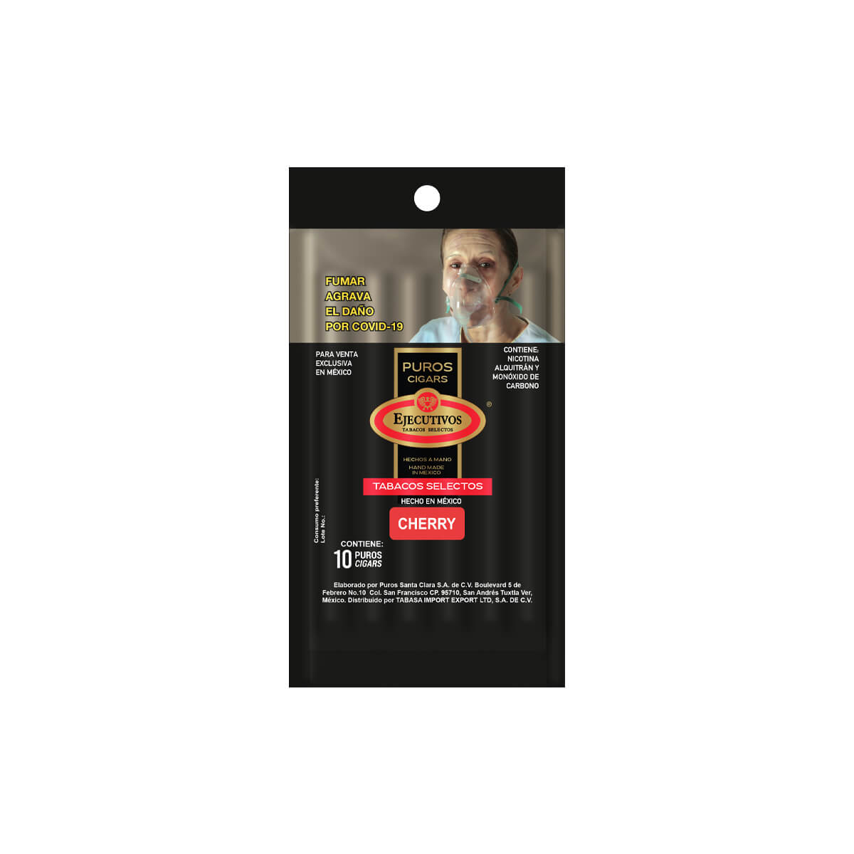 EJECUTIVOS NO. 7 CHERRY HUMIDIBAG CON 10 PUROS