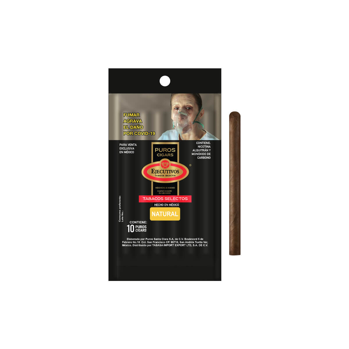 EJECUTIVOS NO. 7 NATURAL HUMIDIBAG CON 10 PUROS - Image 2