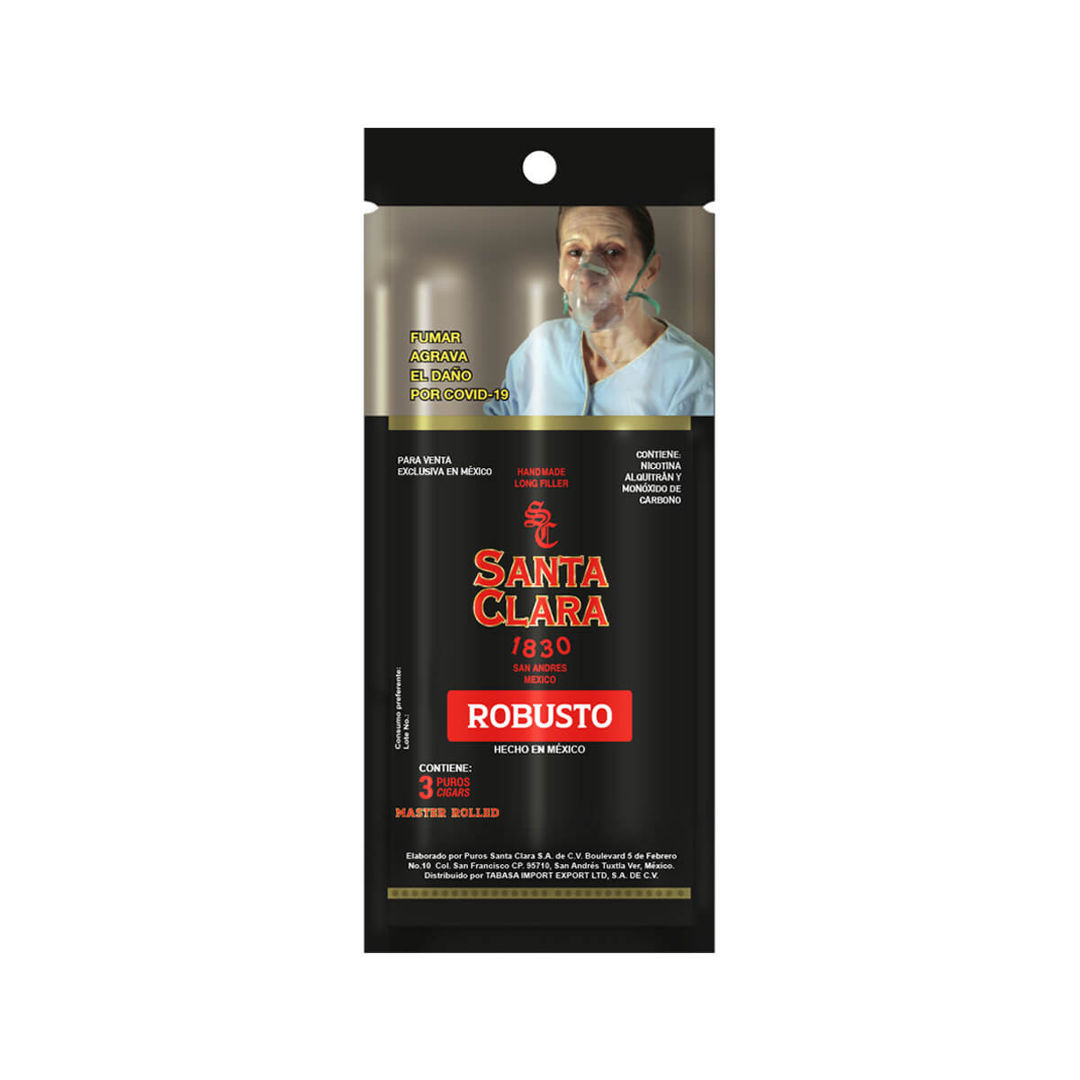 SANTA CLARA 1830 ROBUSTO HUMIDIBAG CON 3 PUROS