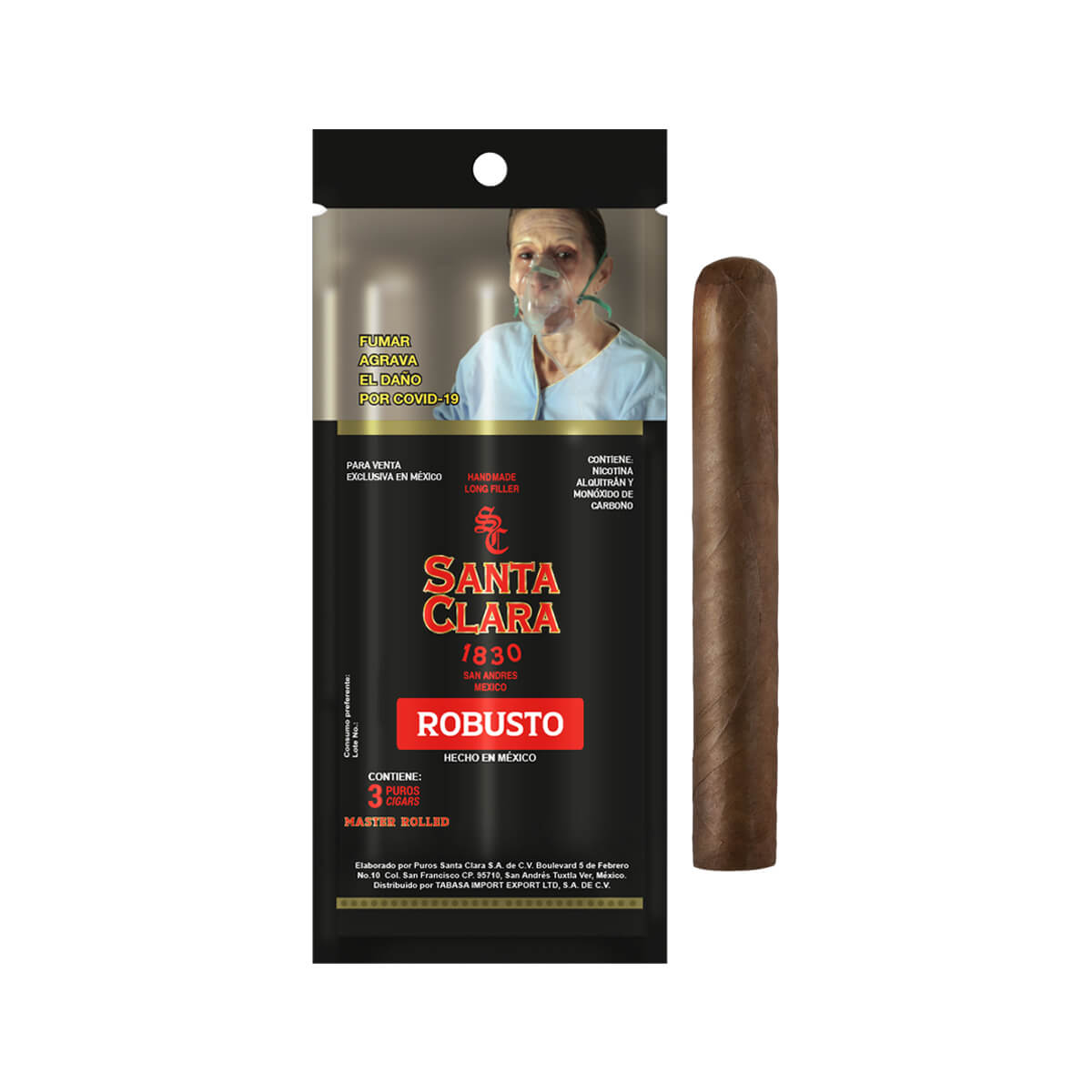 SANTA CLARA 1830 ROBUSTO HUMIDIBAG CON 3 PUROS - Image 3