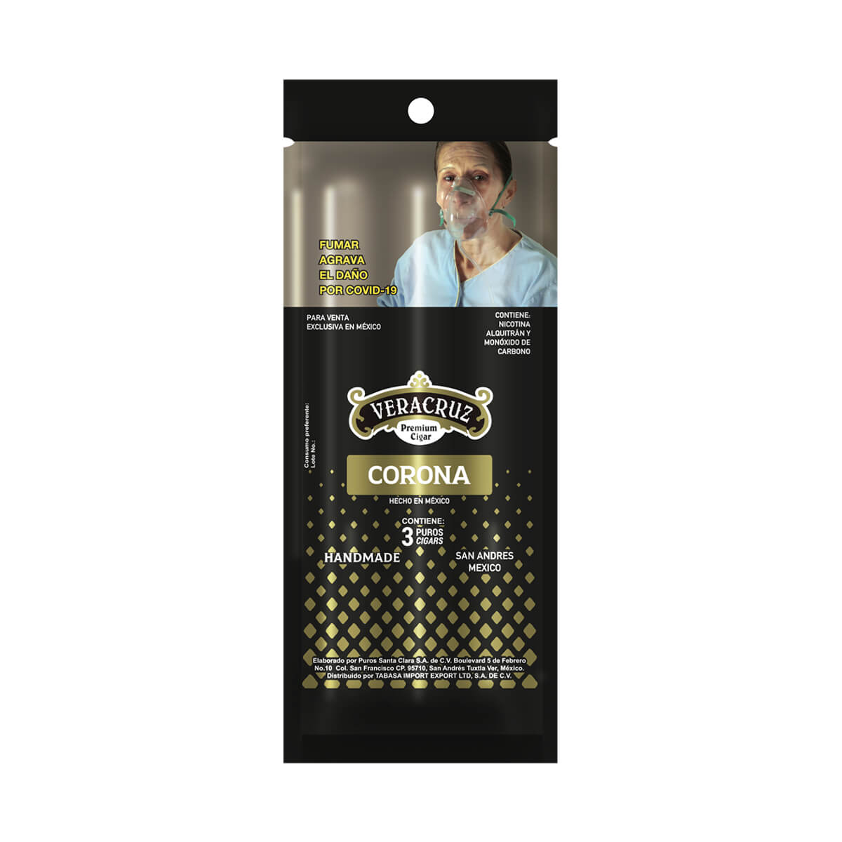 VERACRUZ CORONA HUMIDIBAG CON 3 PUROS